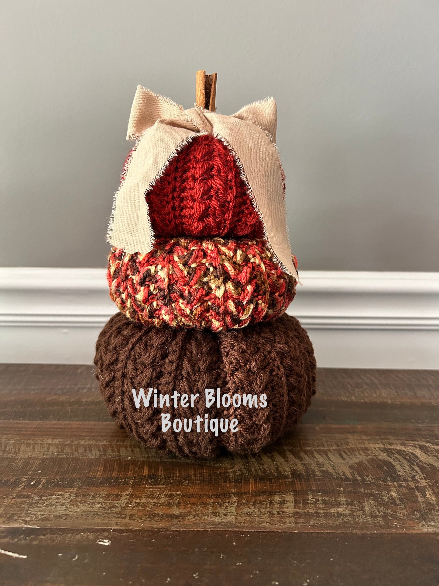 Latte 3-tier Pumpkin themed Fall Autumn Decor