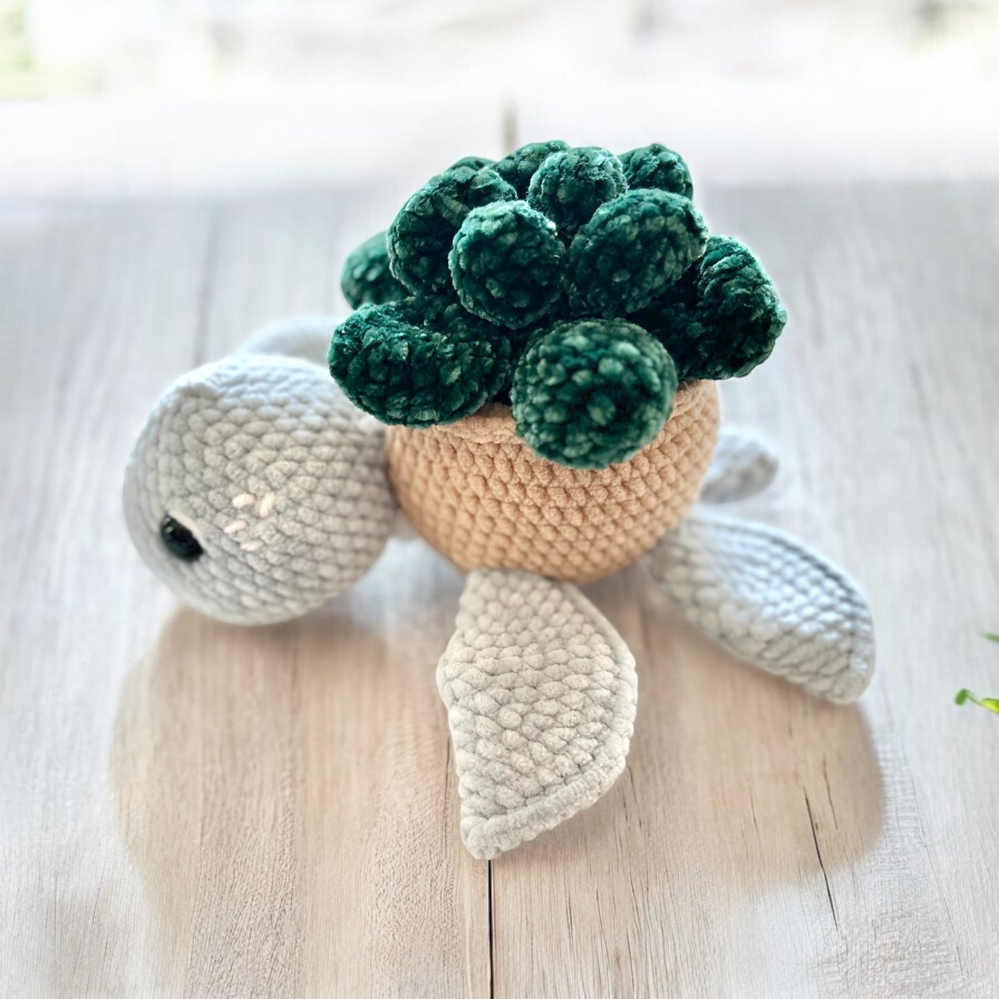 Turtle Cactus Flower Plush Decor Toy