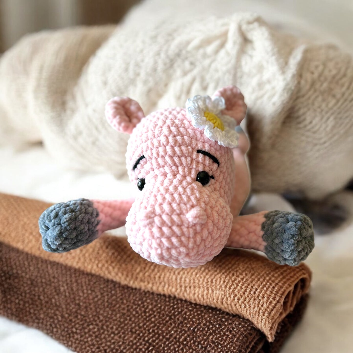 Hippopotamus Snuggler Lovey Pink Stuffed Animal