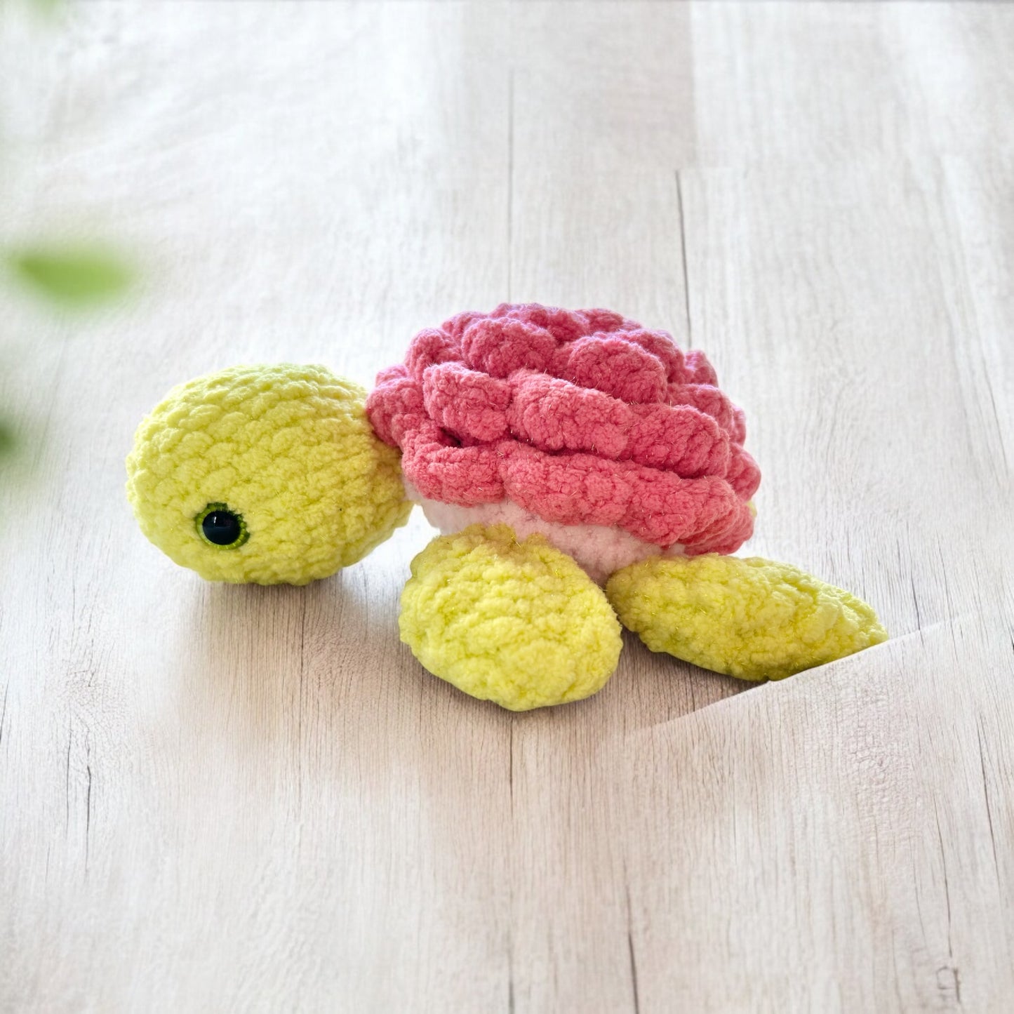 Turtle Rose Flower Plush Decor Toy