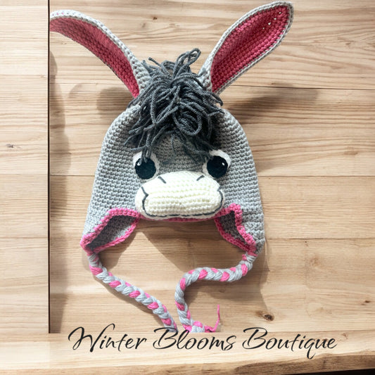 Donkey Hat in Gray Pink