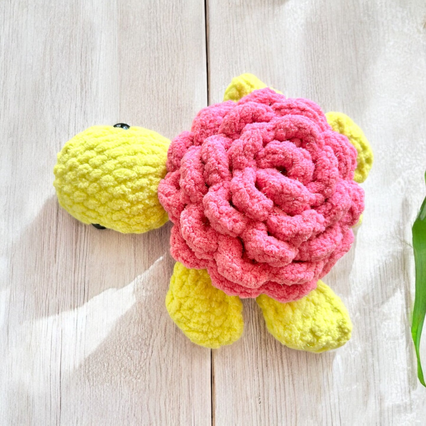Turtle Rose Flower Plush Decor Toy